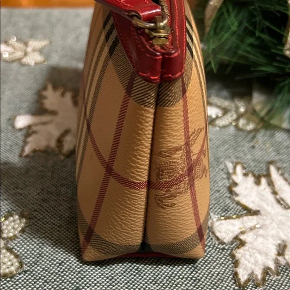 Burberry Tan and Red Pouch - Picture 3 of 7